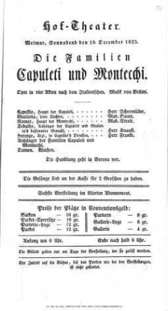 Die Familien Capuleti und Montecchi