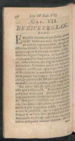 Cap. VII. De Nive Et Grandine