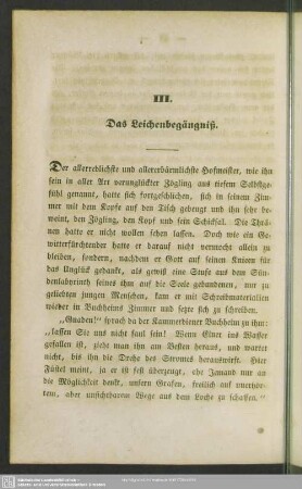 III. Das Leichenbegängniß