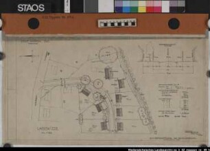 Stadtplanung - Grundstücksteilung am Schullendamm Ausf.-Art: Lichtpause, Lageskizze, z. T. Handzeichnung Herst.: Stadtbauamt Meppen, Bartels Format: 334 x 58 cm Maßstab: 1 : 100/500