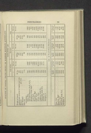 Analysis of banana plants grown on Buderim Mountain, Queensland