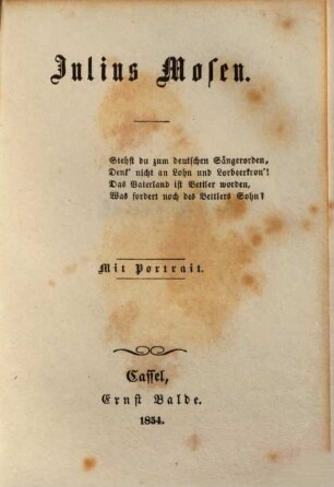Julius Mosen : mit Portr.
