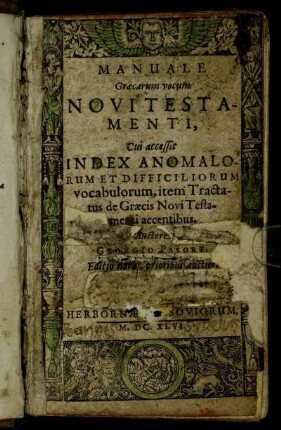 Manuale Graecarum vocum Novi Testamenti