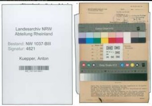 Entnazifizierung Anton Kuepper , geb. 01.02.1905 (Kaufmann)