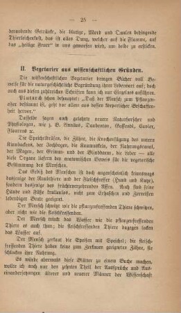 II. Vegetarier aus wissenschaftlichen Gründen