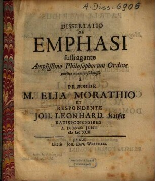 Dissertatio De Emphasi