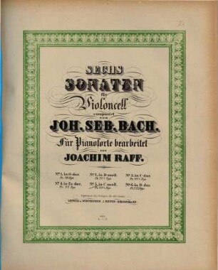 Sechs Sonaten : für Violoncell, 5. In c-Moll
