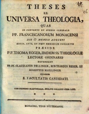 Theses ex universa theologia