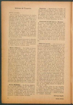 Informe de tesorería