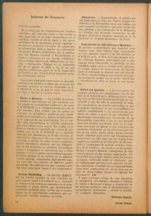 Informe de tesorería