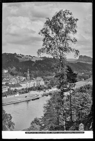 Blick auf Bad Schandau an der Elbe