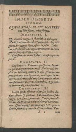 Index Dissertationum.