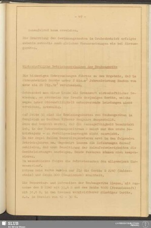 Wirtschaftliche Betriebsergebnisse der Neubaugeräte