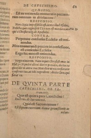 De Qvinta Parte Catechismi, De Sacramentis.