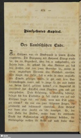 Fünfzehntes [Sechzehntes] Kapitel. Des Raubschützen Ende
