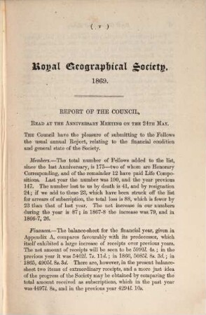 The journal of the Royal Geographical Society : JRGS. 39. 1869