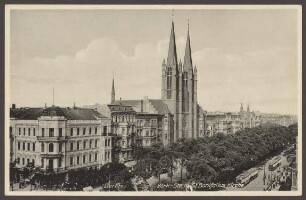 Ansichtskarte Yorckstraße mit St. Bonifatius-Kirche