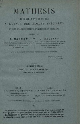 TOME VII. - DÉCEMBRE 1897.