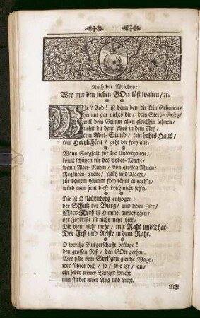 Nach der Melodey: Wer nur den lieben Gott läst walten ...