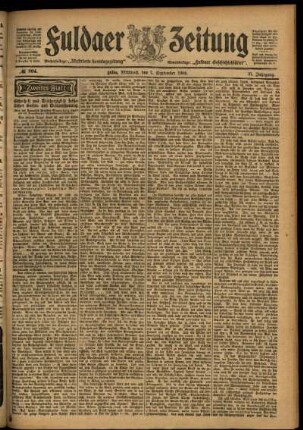 Zweite Ausgabe vom Mittwoch, den 07. September 1904.