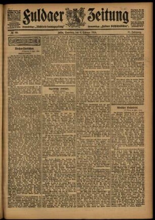 Zweite Ausgabe vom Samstag, den 06. Februar 1904.