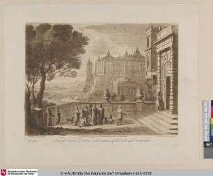 [Landschaft mit der Königin von Saba und Gefolge.]