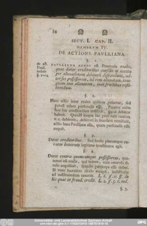 Membrum IV. De Actione Paulliana.