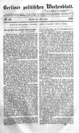 No 29, 20. Juli 1839