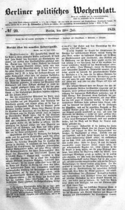 No 29, 20. Juli 1839