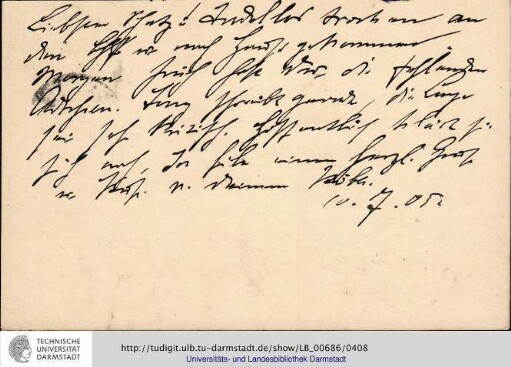 Postkarte vom 10.07.1905