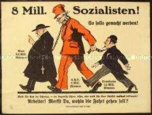 Flugblatt gegen Wilhelm Marx als gemeinsamen Kandidaten von Zentrumspartei, SPD und Deutscher Demokratischer Partei für das Amt des Reichspräsidenten 1925