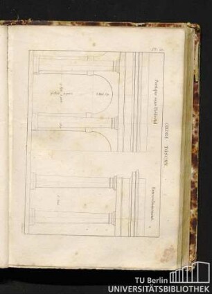 Pl. 20. Ordre Toscan. Portique sans Piédestal. Entrecolonnement