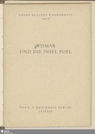 Wismar und die Insel Poel
