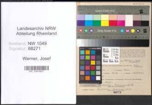 Entnazifizierung Josef Werner , geb. 04.09.1901 (Lehrer)