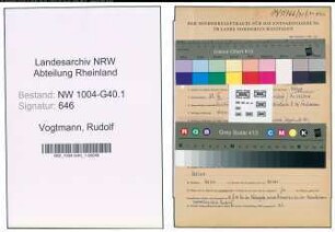 Entnazifizierung Rudolf Vogtmann , geb. 28.12.1913 (Justizinspektor)