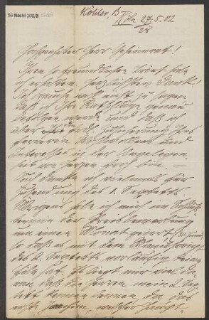 Brief an Ludwig Strecker  und B. Schott's Söhne : 27.05.1902