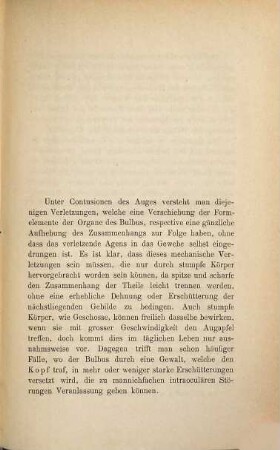 Ueber Verletzungen des Auges durch stumpfe Gewalten