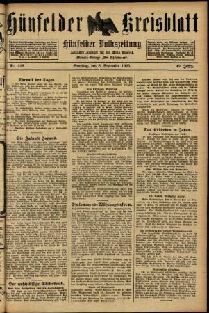Ausgabe vom Samstag, den 08. September 1923.