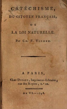 Catéchisme du citoyen français, ou la loi naturelle