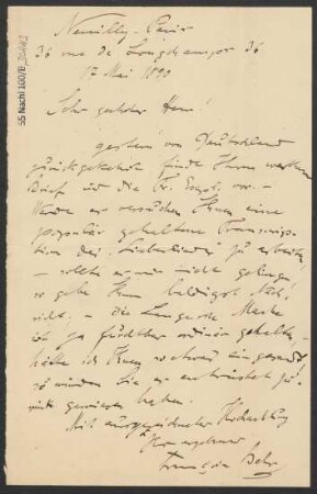 Brief an B. Schott's Söhne : 17.05.1890
