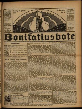 Erste Ausgabe vom Sonntag, den 24. Januar 1926.