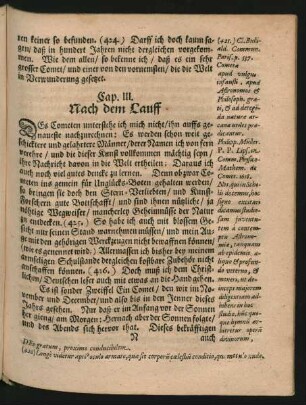 Cap. III. Nach dem Lauff