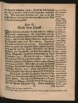 Cap. III. Nach dem Lauff