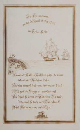 Erinnerungsblatt an die Schlacht bei Eckernförde (5.4.1849)