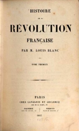 Histoire de la révolution française. 1