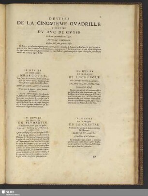 Devises De La Cinquieme Quadrille