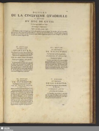 Devises De La Cinquieme Quadrille