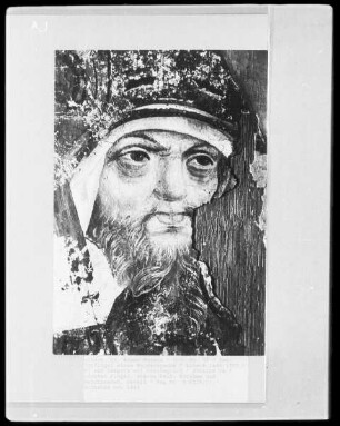 Zwei bemalte Türen eines Wandschranks (Heiltumsschrank) — Drei alttestamentarische Parallelen des Meßopfers — Abraham und Melchisedech