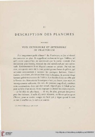 II. Description des Planches
