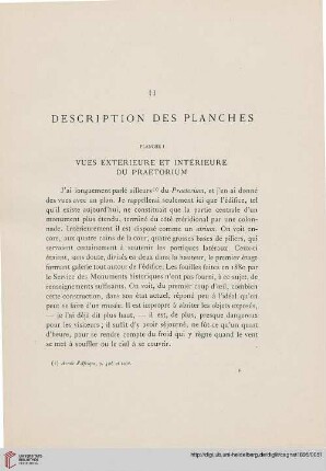 II. Description des Planches